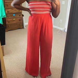 Tomato Tube Top Jumpsuit